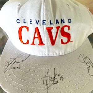 Cavs Vintage Baseball Hat - signed by Larry Nance, Mark Price & Craig Ello